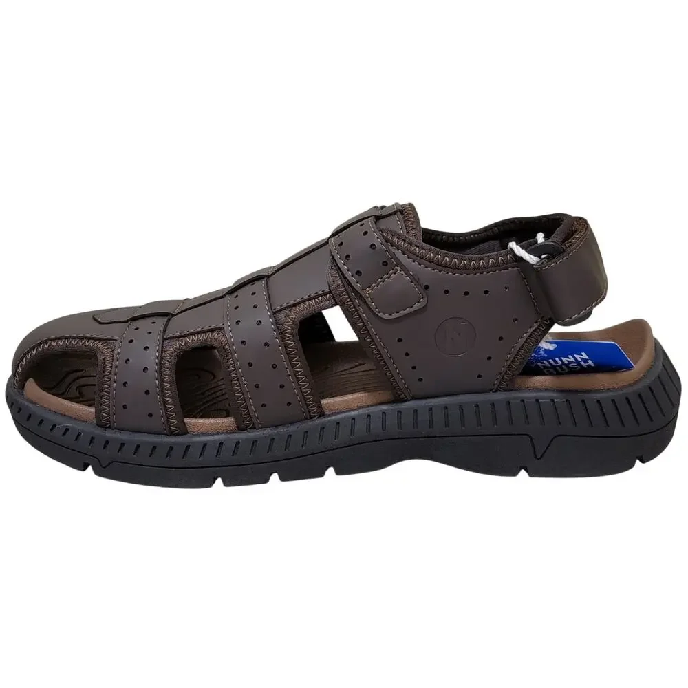 Nunn Bush Men Laguna Closed Toe Fisherman Sandals Size US 8M Brown Faux Leather